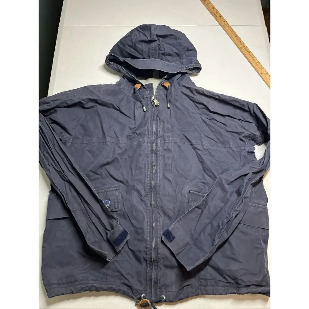 Henri Lloyd Casual Blue Full Zip Hooded Light Weight Jacket Size L
